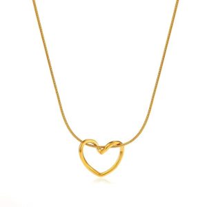 JEWILLEY Hollow Heart Necklace Set for Women Girls| Stylish Anti Tarnish Waterproof Stainless Steel Gold Jewellery| Chain Pendant