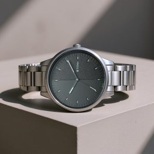 Titan Women's Precision Analog Simplicity Watch: Blue Gradient Dial with Metal Strap-NS2648SM01